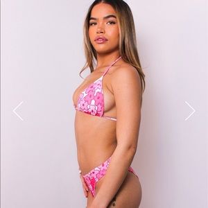 y2k bathing suit top pink